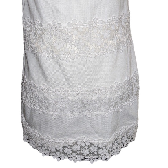 J. Crew White Crochet Floral Lace Stripe Shift Mini Dress - 2 - Picture 12 of 15